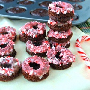 Mini Chocolate Peppermint Donuts