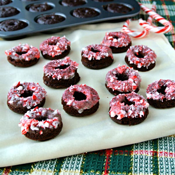 Mini Chocolate Peppermint Donuts