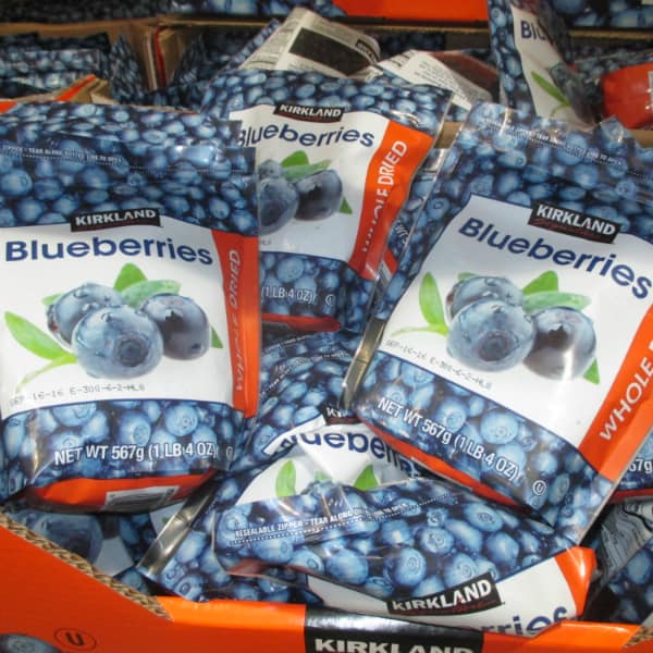 Kirkland Dried Blueberries on display