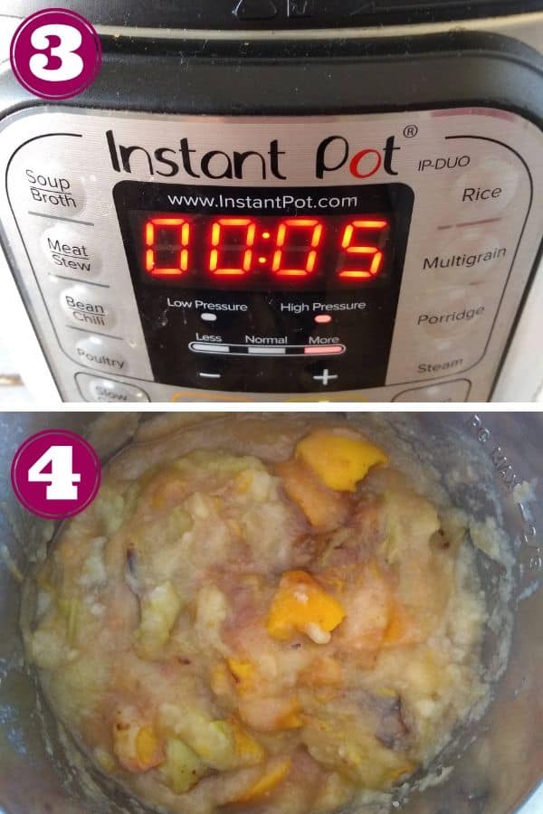 Set the Instant Pot for 5 mintues on high pressure. 