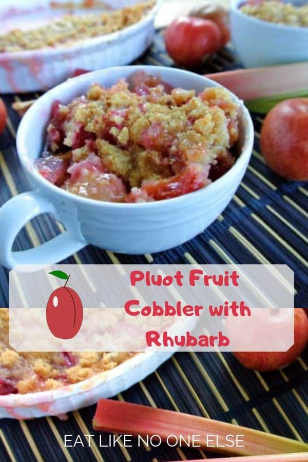 Pluot Fruit Cobbler with Rhubarb
