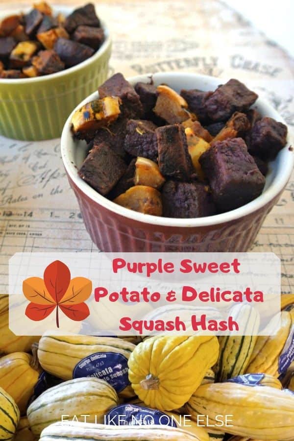 Purple Sweet Potato & Delicata Squash Hash