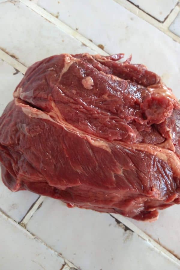 Raw bison chuck roast