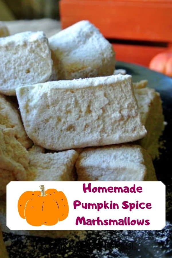 Homemade Pumpkin Spice Marshmallows text over the marshmallows