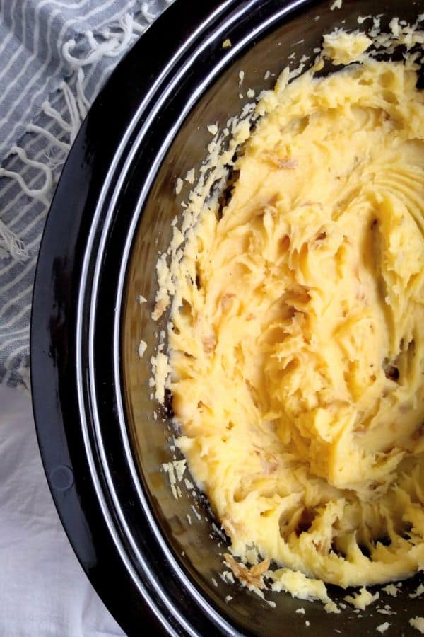 Mashed potatoes done in the slow cooker