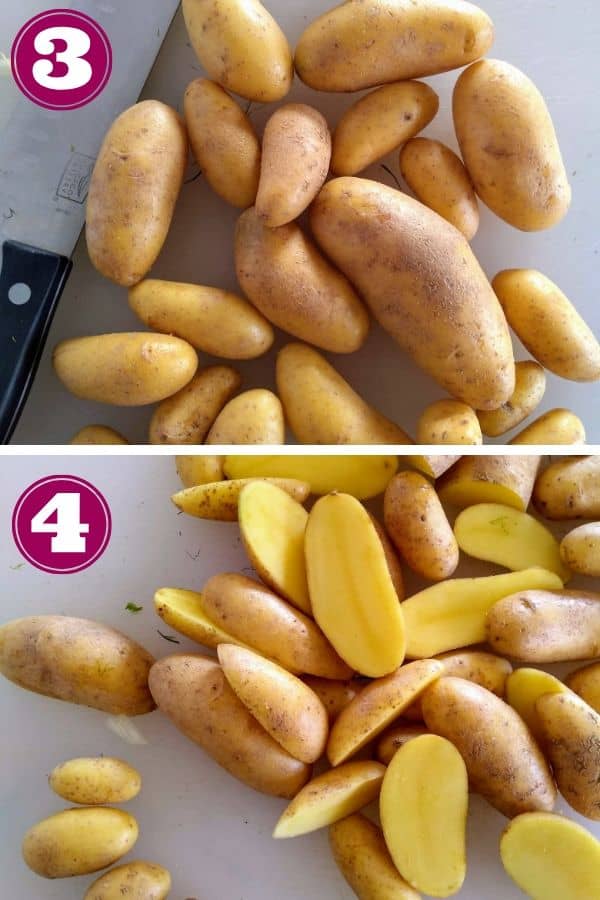 Sliced fingerling potatoes