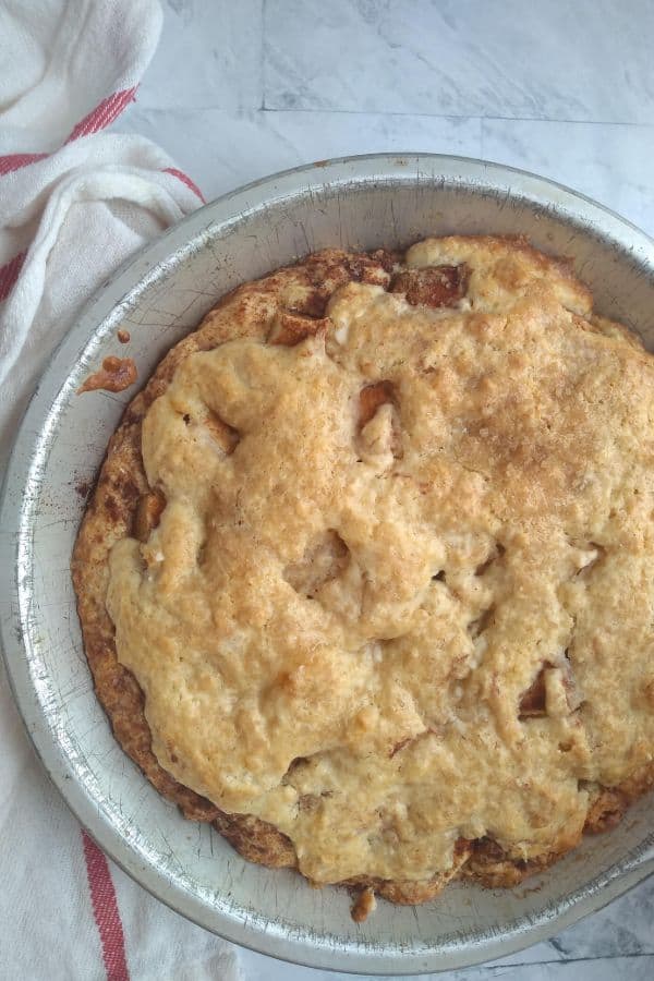 Irish Apple Cake in a pan baked with Wild Twist apples