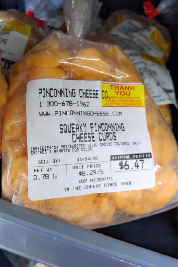 a bag of Squeaky Pinconning Cheese Curds