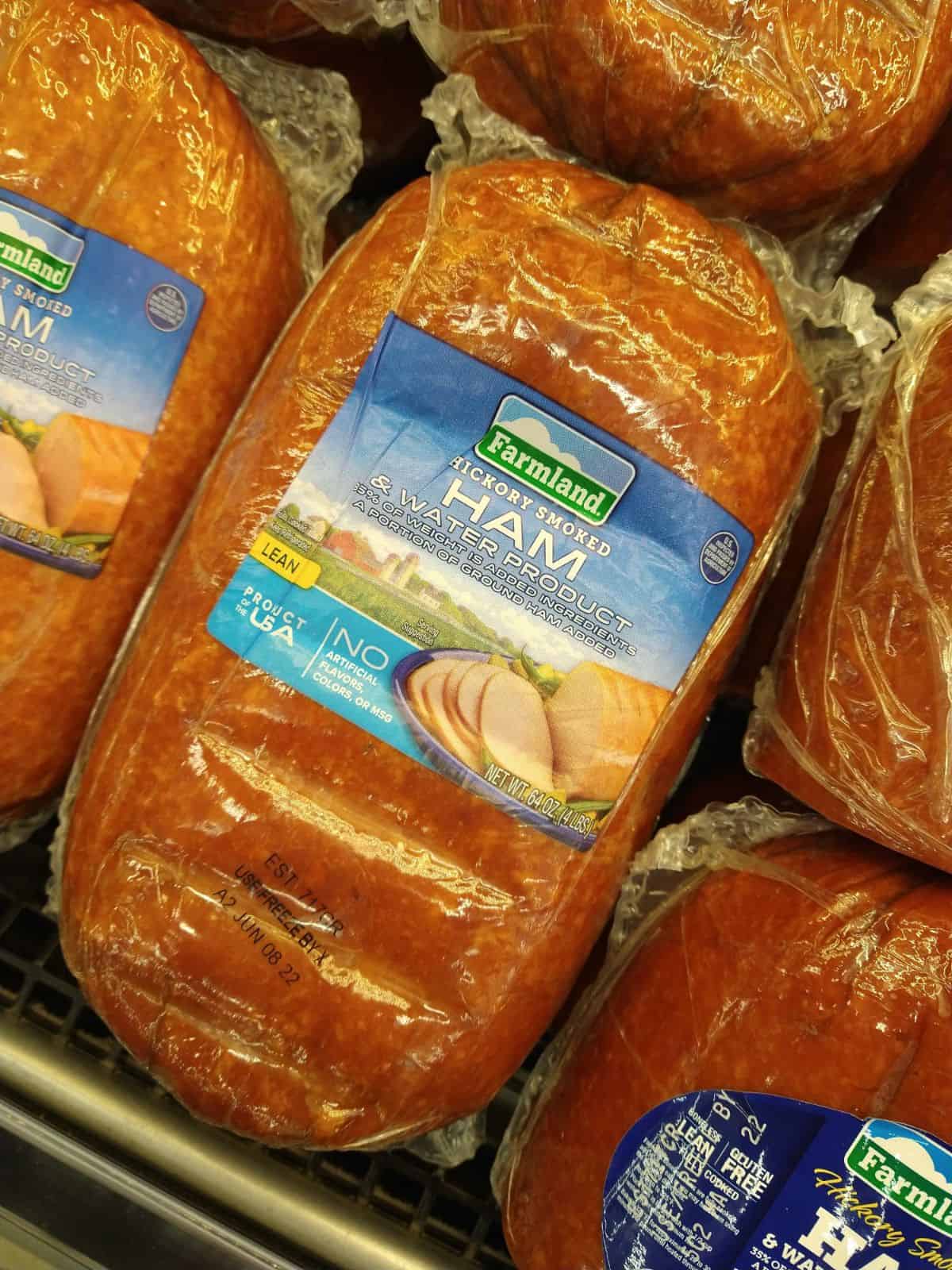Farmland Hickory Smoked Boneless Ham & water Product at the grocery store.