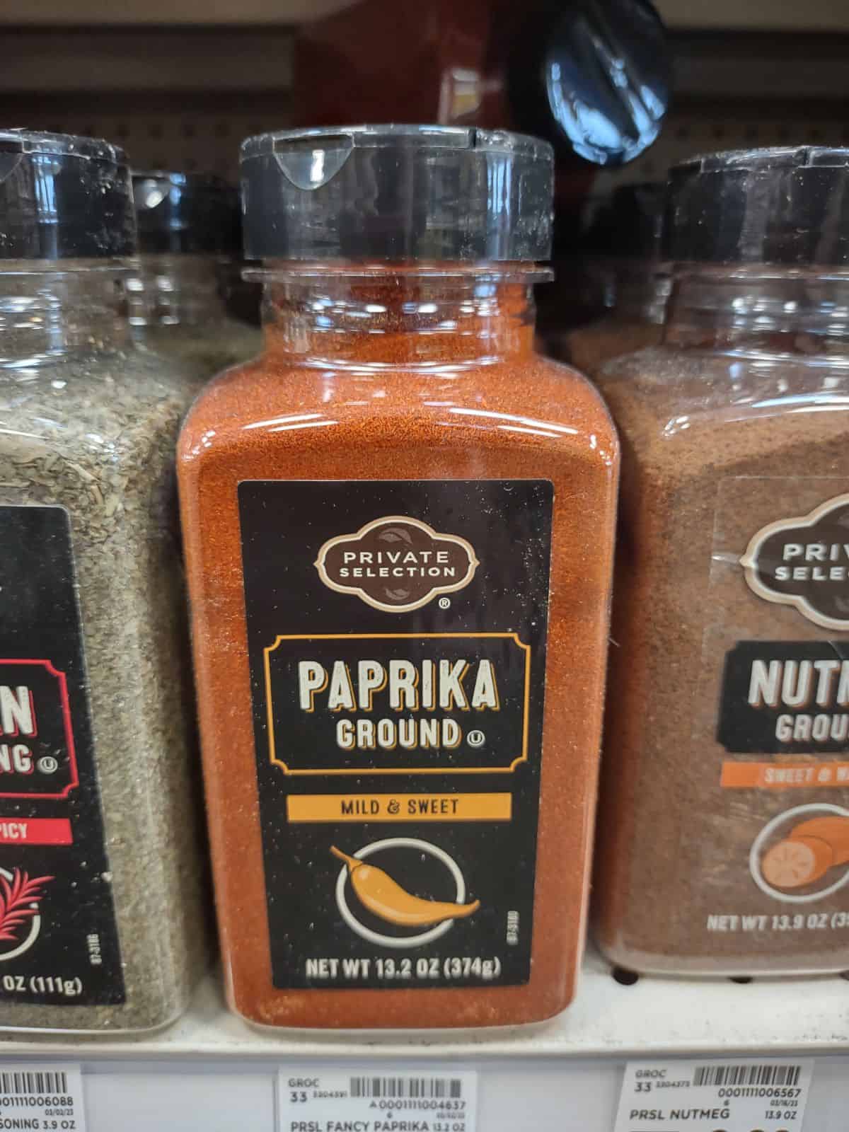 A container of Private Selection Ground Paprika at the store.