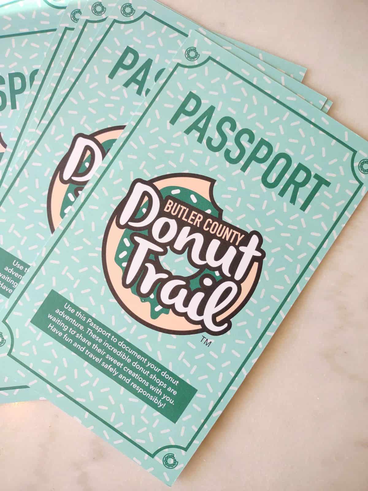 Butler County Donut Trail passports on a table.