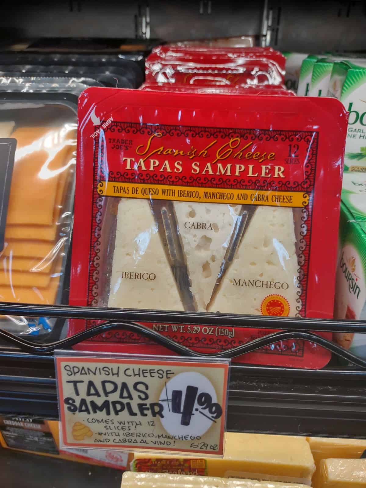 Trader Joe's Spanish Cheese Tapas Sampler with 3 cheeses.