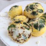 Spinach & Feta Egg Bites on a white plate