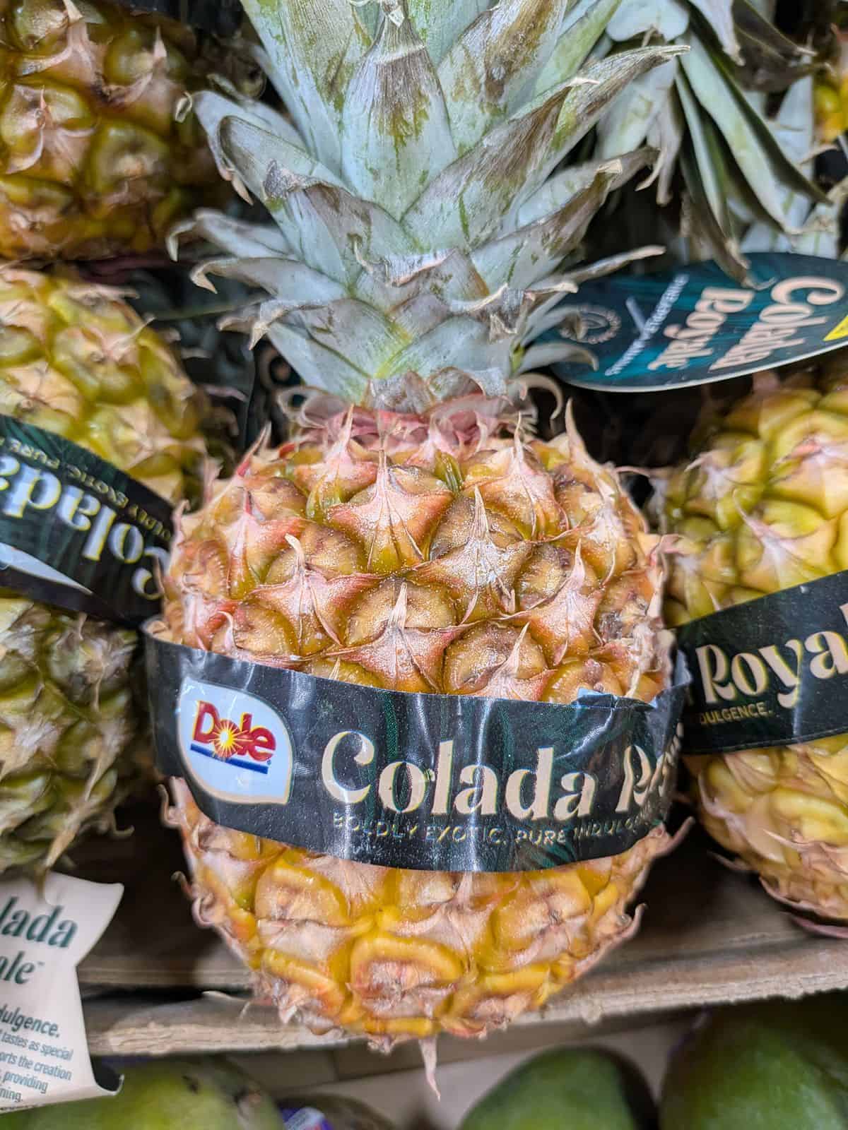 Close up of a Colada Royale pineapple at Trader Joe's